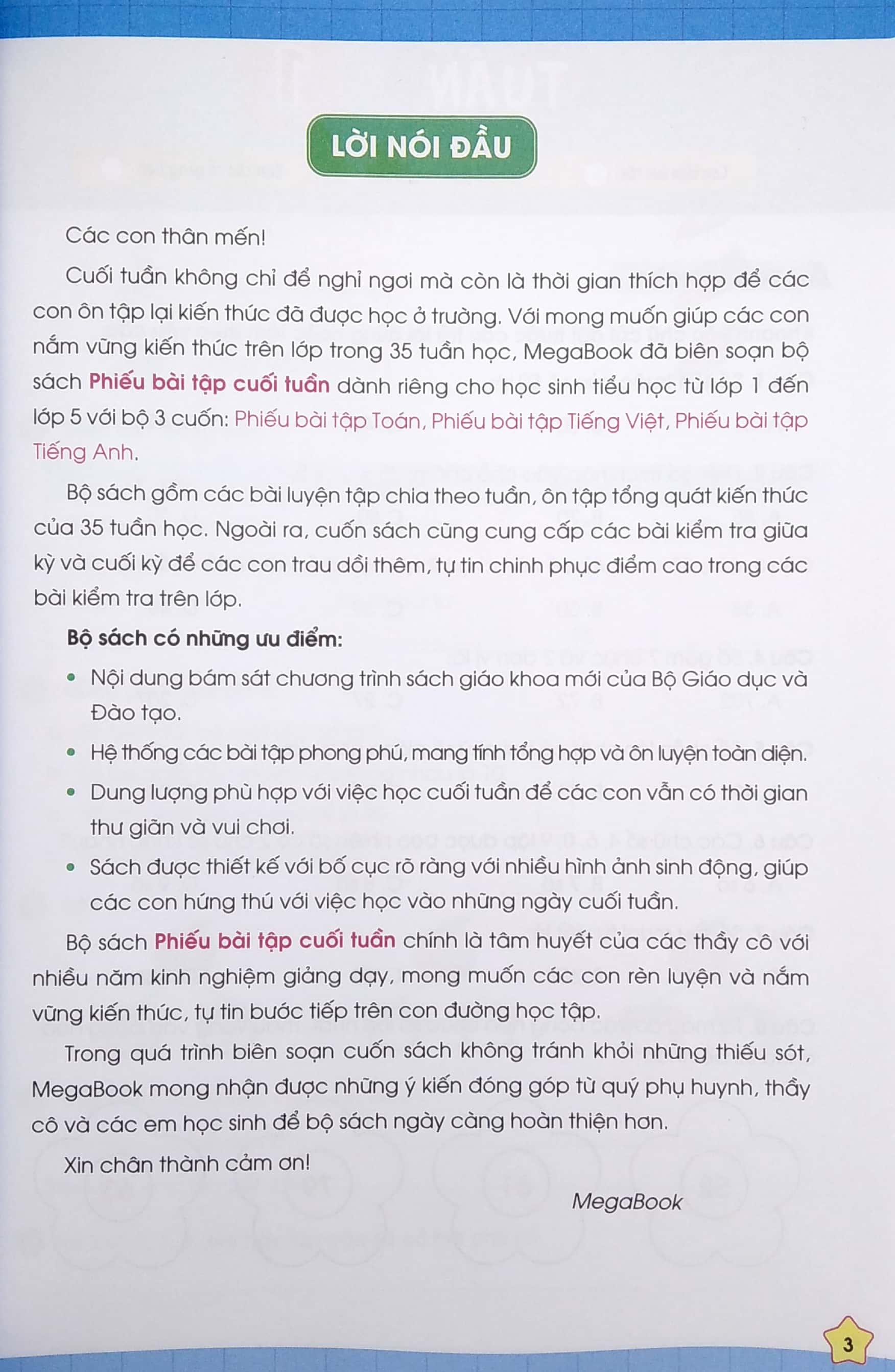 Phiếu Bài Tập Cuối Tuần - Toán 2