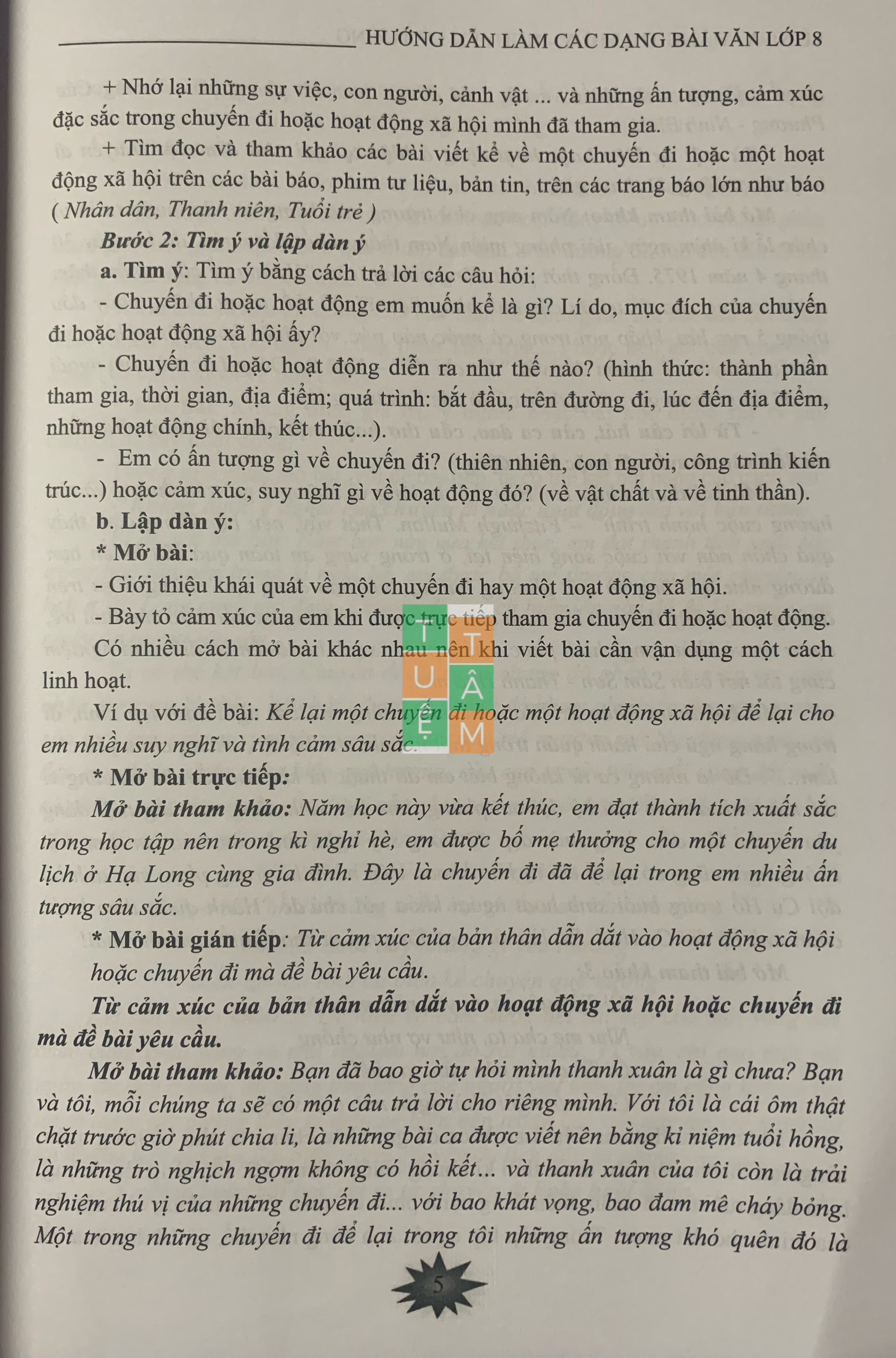 Sách - Hướng dẫn làm các dạng bài văn lớp 8