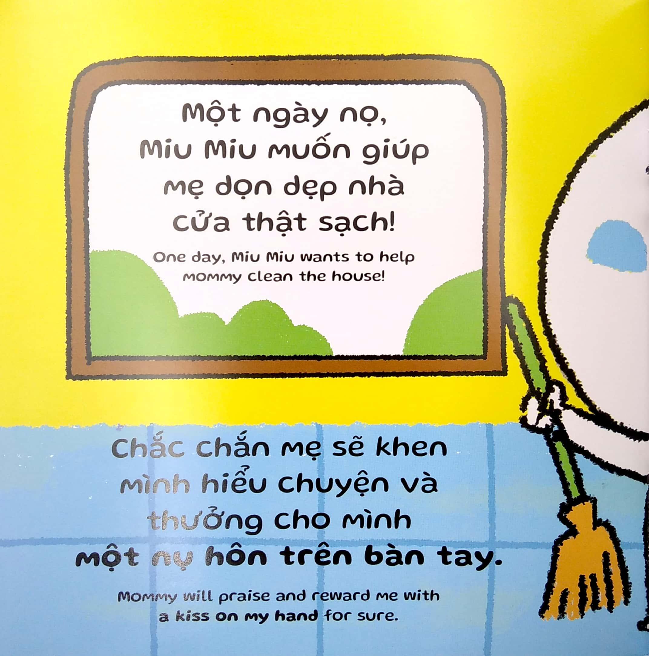 Sách Ehon Miu Miu Tự Lập Phần 2 Song Ngữ - Dọn Nhà