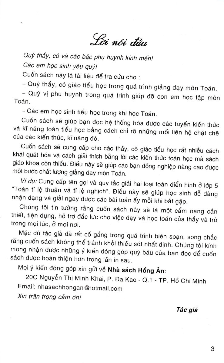 Tóm Tắt Kiến Thức Toán Tiểu Học (Dùng Chung Cho Các Bộ SGK Hiện Hành)