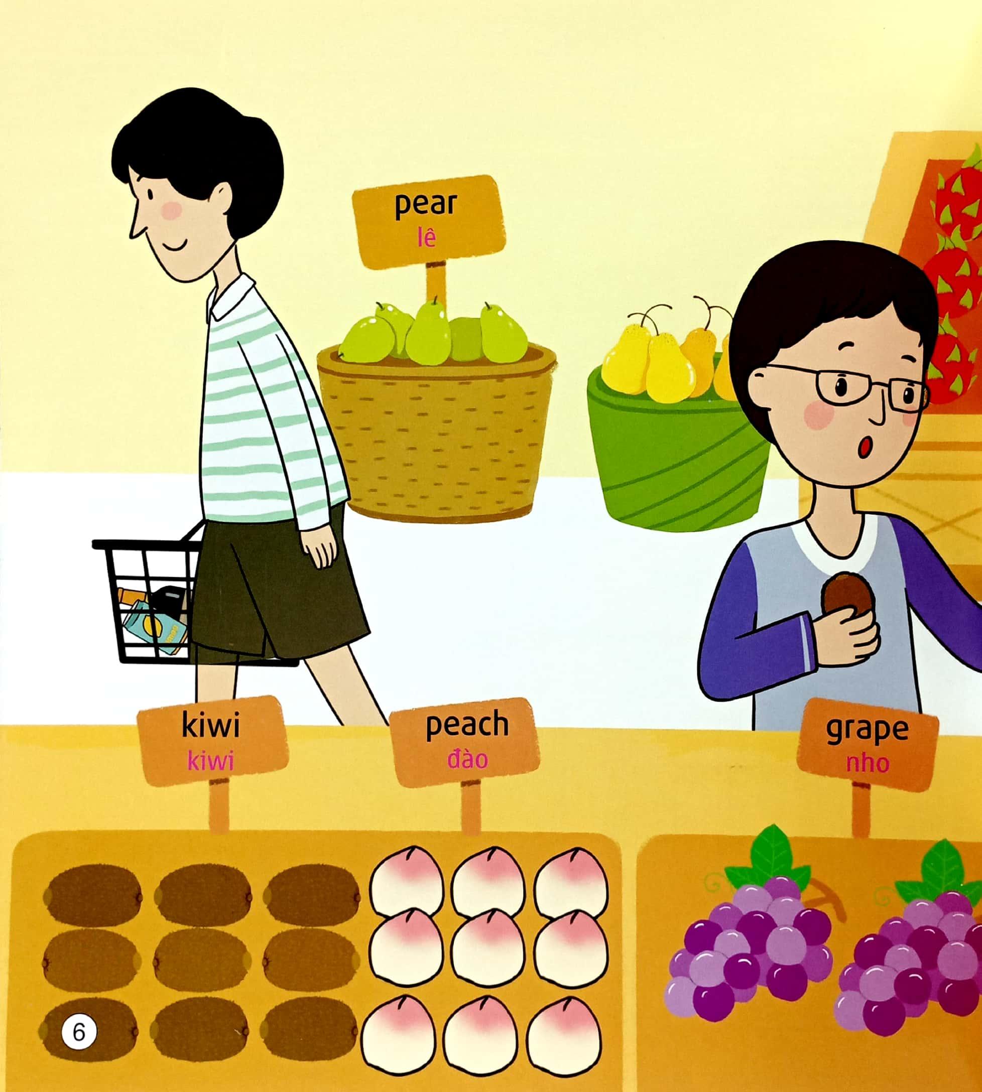 5 Phút Mỗi Ngày - Bộ Sách Tiếng Anh Đầu Tiên Cha Mẹ Dạy Bé - Rau, Quả, Thực Phẩm