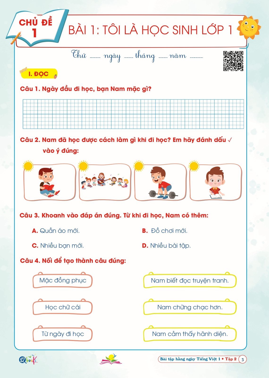 Sách - Combo Bài Tập Hằng Ngày - Toán và Tiếng Việt Lớp 1 - Kết Nối Tri Thức Với Cuộc Sống - Tập 1, 2 (2 cuốn) ,