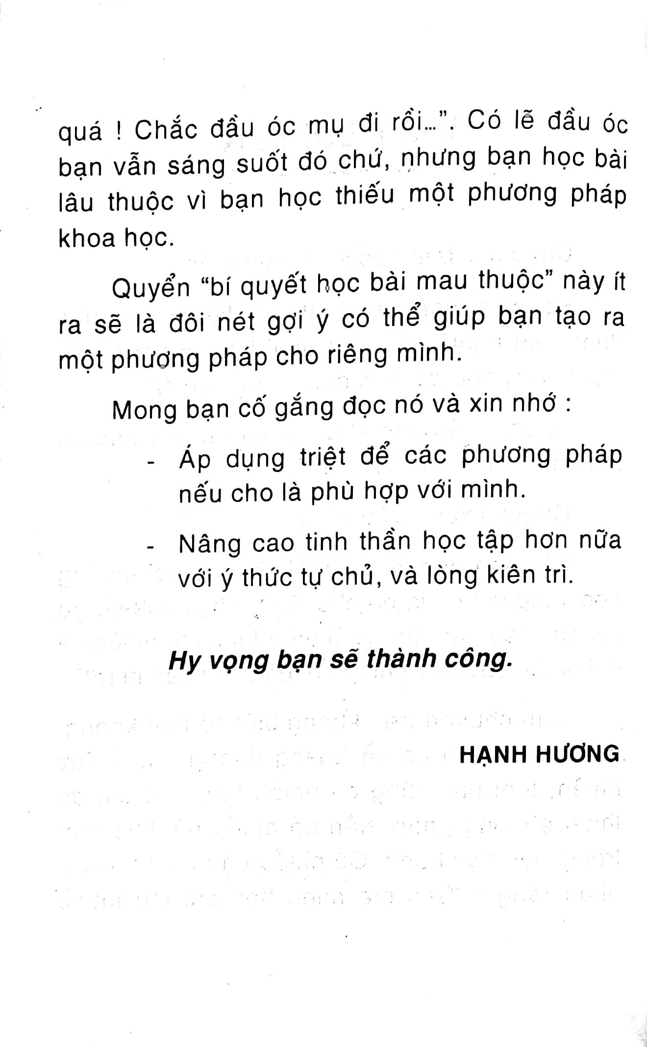 Bí Quyết Học Bài Mau Thuộc