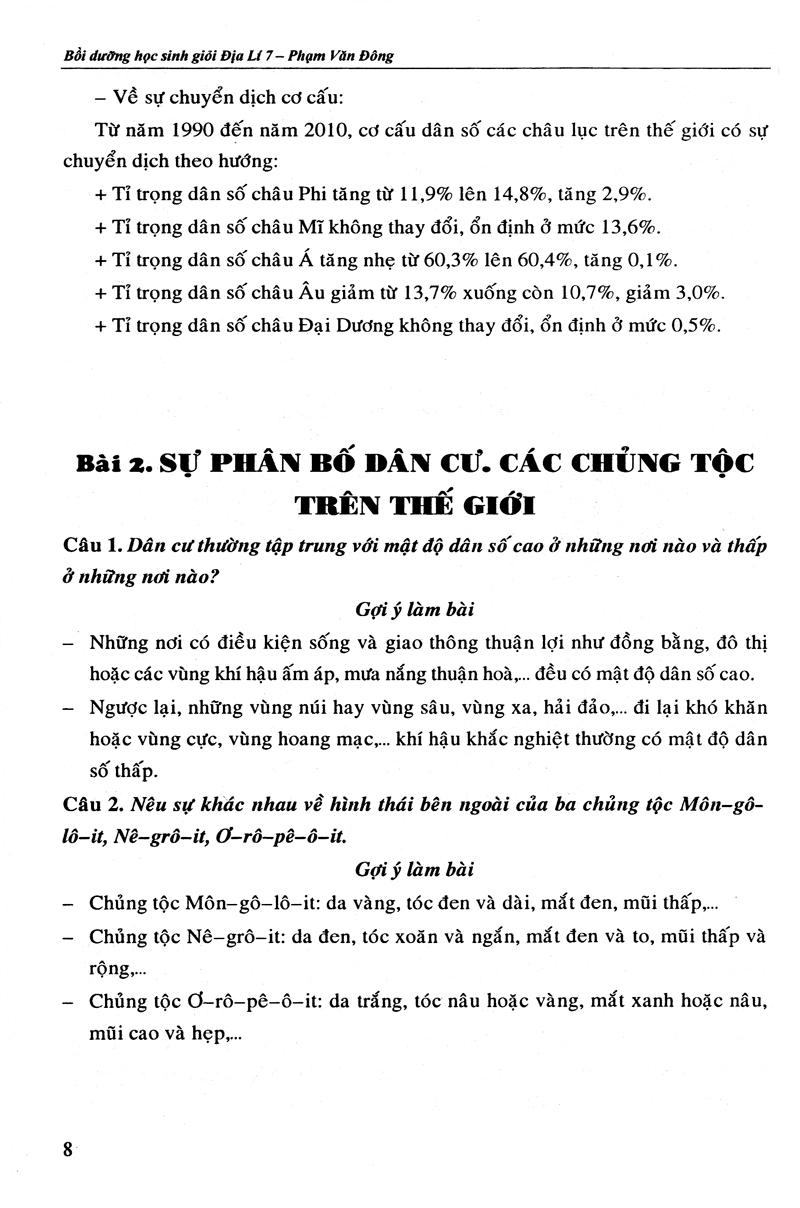 Bồi Dưỡng Học Sinh Giỏi Địa Lí Lớp 7 (Tái Bản)