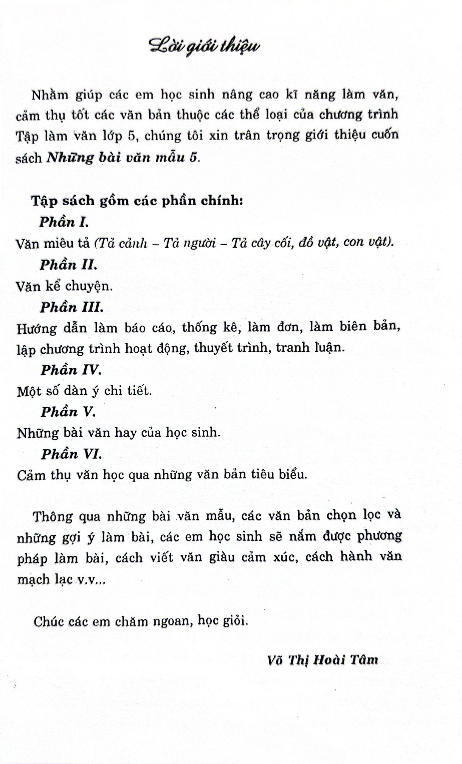 Những Bài Văn Mẫu 5 (Theo Chương Trình GDPT Mới)