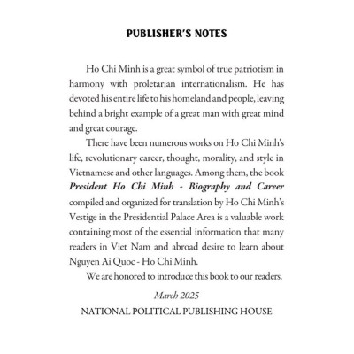 President Ho Chi Minh Biography and Career (Tiếng Anh) - edition 2025