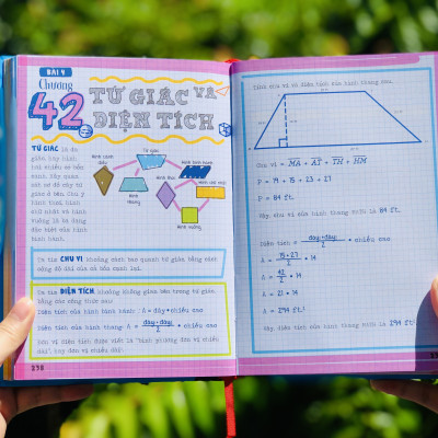 Combo sách sổ tay bài tập toán, đánh thức tài năng toán học 1 (bộ 2 cuốn ), tổng hợp kiến thức toán - Á Châu Books, bìa cứng, in màu