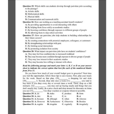 Hướng dẫn giải chi tiết đề luyện thi tốt nghiệp THPT môn tiếng anh theo cấu trúc đề thi 2025 (HA-MK)
