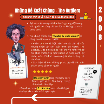 Combo/Lẻ Sách Malcolm Gladwell: Những Kẻ Xuất Chúng + Điểm Bùng Phát + Trong Chớp Mắt + Chú Chó Nhìn Thấy Gì + David Và Goliath + Đọc Vị Người Lạ + Lật Lại Điểm Bùng Phát