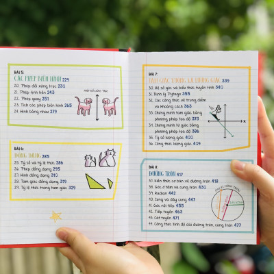 Sách - Sổ tay Hình học ( Tiếng Việt ) Tổng hợp kiến thức toán học hình học từ lớp 8 đến lớp 12 - Á Châu Books, bìa cứng in màu