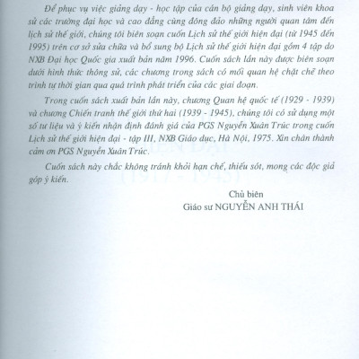 Lịch Sử Thế Giới Hiện Đại 1917 - 1995 (Tái bản lần thứ mười sáu) - Nguyễn Anh Thái (Chủ biên)