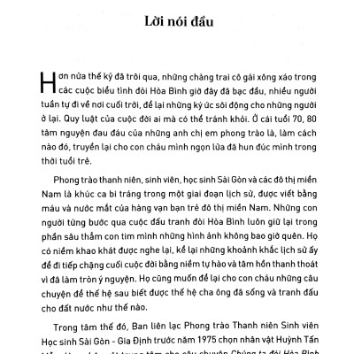 Chúng Ta Đòi Hòa Bình - Huỳnh Tấn Mẫn Và Phong Trào Yêu Nước, Tranh Đấu Của Thanh Niên, Sinh Viên, Học Sinh Sài Gòn, 1969 - 1975