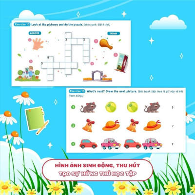 Sách - Phiếu Ôn Hè Toán + Tiếng Việt + Tiếng Anh Lớp 1 - Combo 3 Cuốn - Megabook