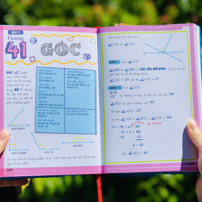 Combo sách sổ tay bài tập toán, đánh thức tài năng toán học 1 (bộ 2 cuốn ), tổng hợp kiến thức toán - Á Châu Books, bìa cứng, in màu