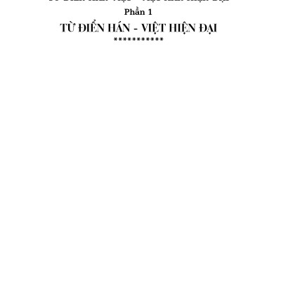 Từ Điển Hán Việt - Việt Hán Hiện Đại 2 Trong 1