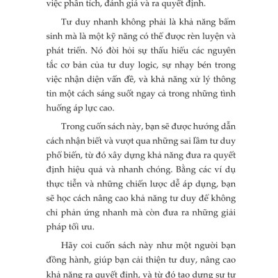 Sách - Rèn Luyện Kỹ Năng Tư Duy Nhanh Trong Công Việc