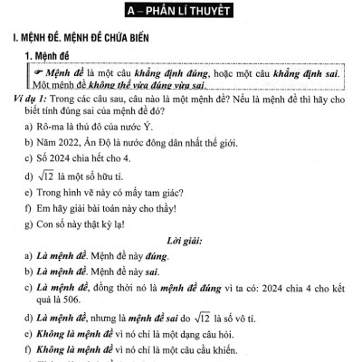 Sách Tham Khảo Toán 10 - Quyển 1 - Biên Soạn Theo Chương Trình GDPT Mới_HA