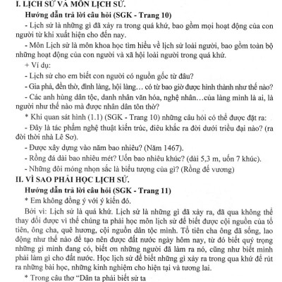 Hướng Dẫn Trả Lời Câu Hỏi Và Bài Tập Lịch Sử Lớp 6 (Bám Sát SGK Chân Trời Sáng Tạo) 	