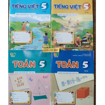 Sách - Combo 4 cuốn Toán + Tiếng Việt 5 - tập 1 + 2 ( dành cho buổi học thứ 2 ) (Kết Nối Tri Thức)