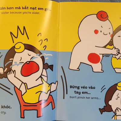 Sách Ehon Miu Bé Nhỏ Phần 3 Song Ngữ - Đừng Bắt Nạt Nhé