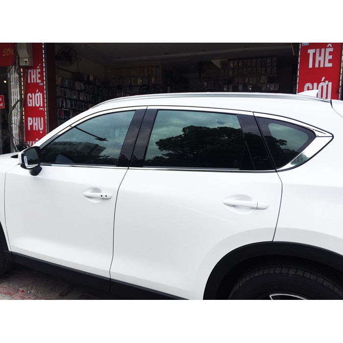 Bộ nẹp viền cong kính, chân kính xe Mazda CX5, CX-5 2018- 2019- 2020- 2021- 2022 chất liệu inox