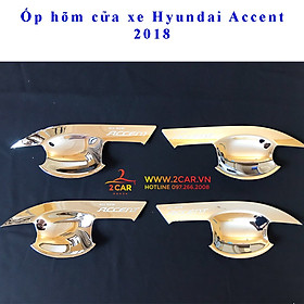 Ốp hõm cửa, chén cửa xe Hyundai Accent 2018- 2020- 2021- 2022, mạ crom cao cấp