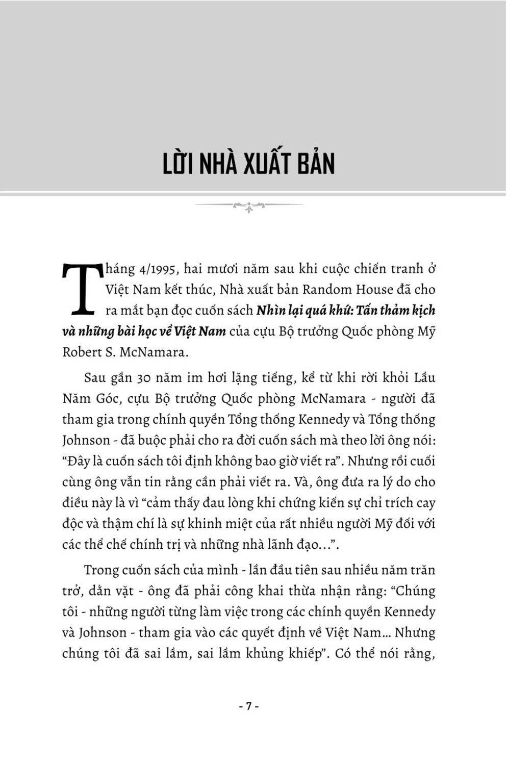 Nhìn lại quá khứ: Tấn thảm kịch và những bài học về Việt Nam (Hồi ký) (Xuất bản lần thứ hai, có chỉnh sửa, bổ sung)