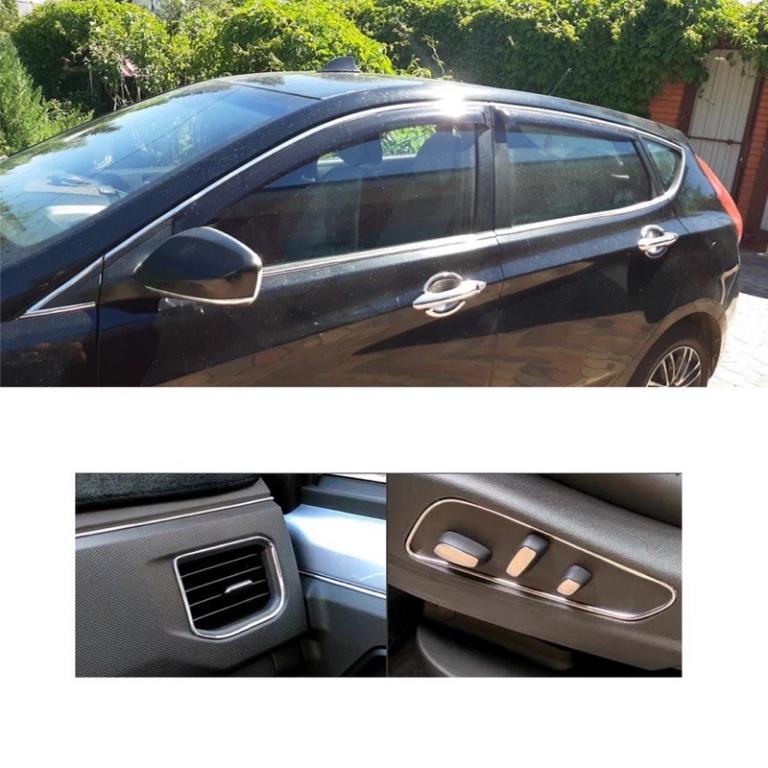 Cuộn nẹp chrome bạc sẵn keo 3m bóc dính phù hợp trang trí nội thất nhà cửa và xe hơi