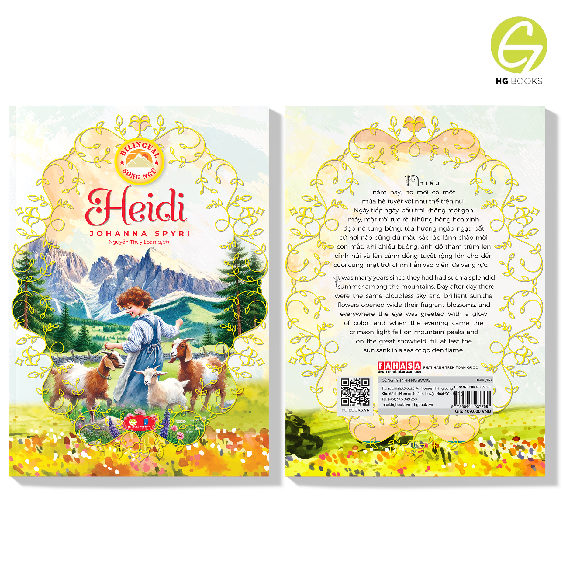 Sách Heidi - Sách song ngữ kinh điển, có note từ vựng tặng kèm file nghe - HG Books