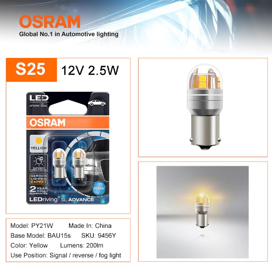 Combo 2 Bóng Đèn Led Tín Hiệu AUX OSRAM P21 12V - Nhập Khẩu Chính Hãng