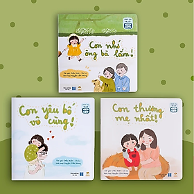 Set 3 Cuốn Sách Thơ Cho Bé Tập Đọc - Bộ Gia Đình Bé Bỏng - Sách Đọc To Cho Trẻ 0-3 4-6 Tuổi