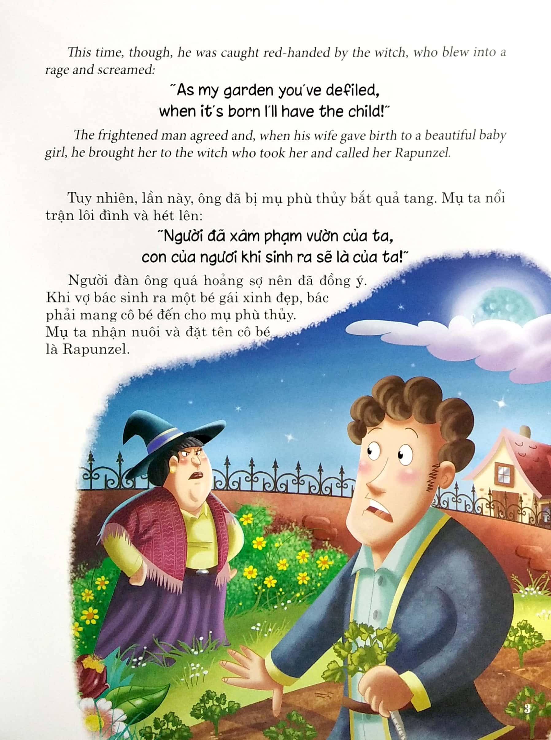 Công Chúa Tóc Mây (Truyện Dành Cho Trẻ Từ 3 Tuổi) - Truyện Song Ngữ Anh - Việt