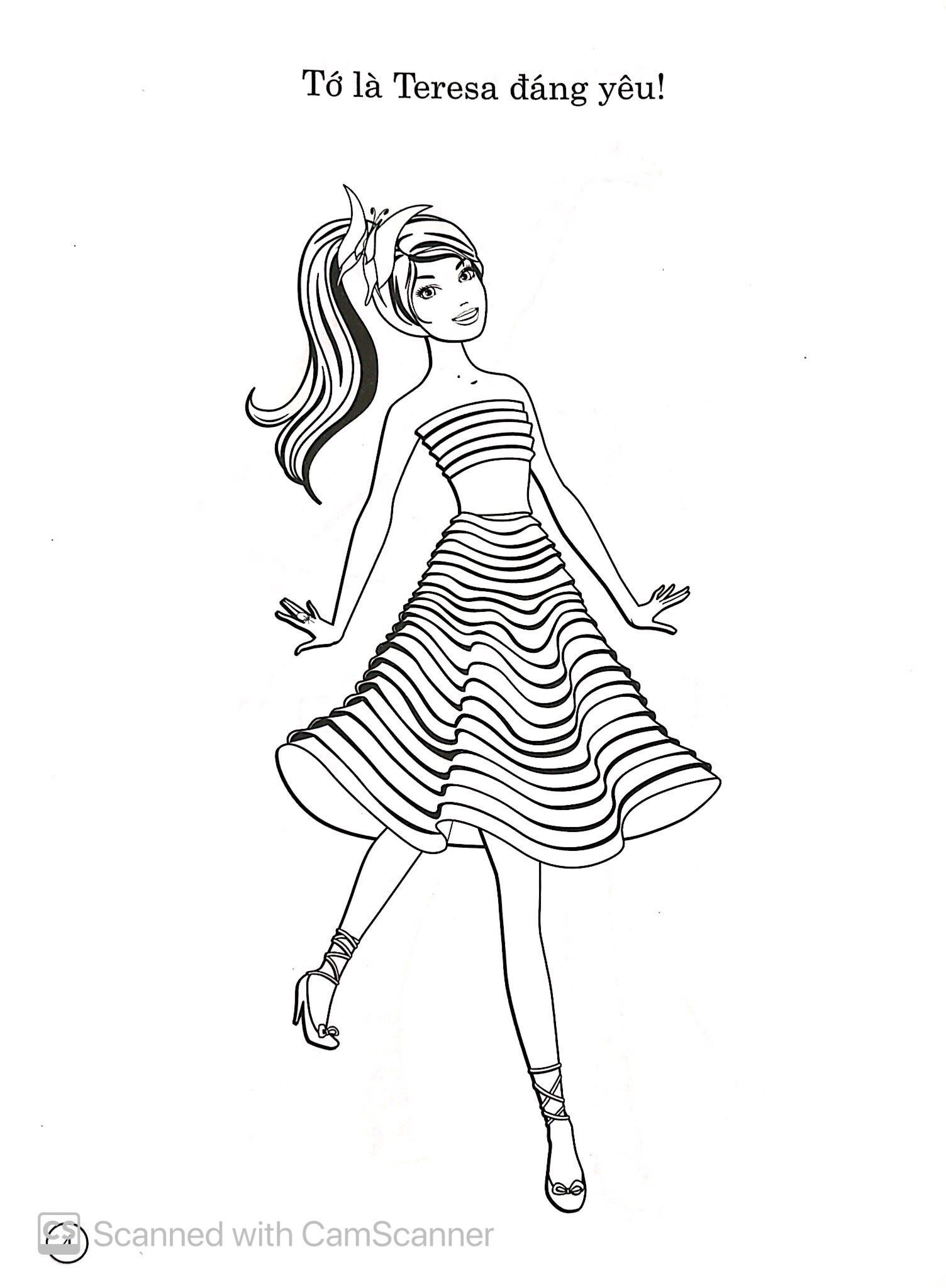 Bộ Sách Tô Màu Có Dán Hình - Barbie Xinh Đẹp (Bộ 4 Cuốn)