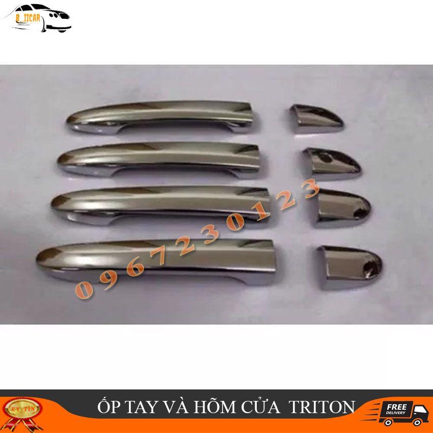 Ốp tay va hõm cửa theo xe triton 8 chi tiết new