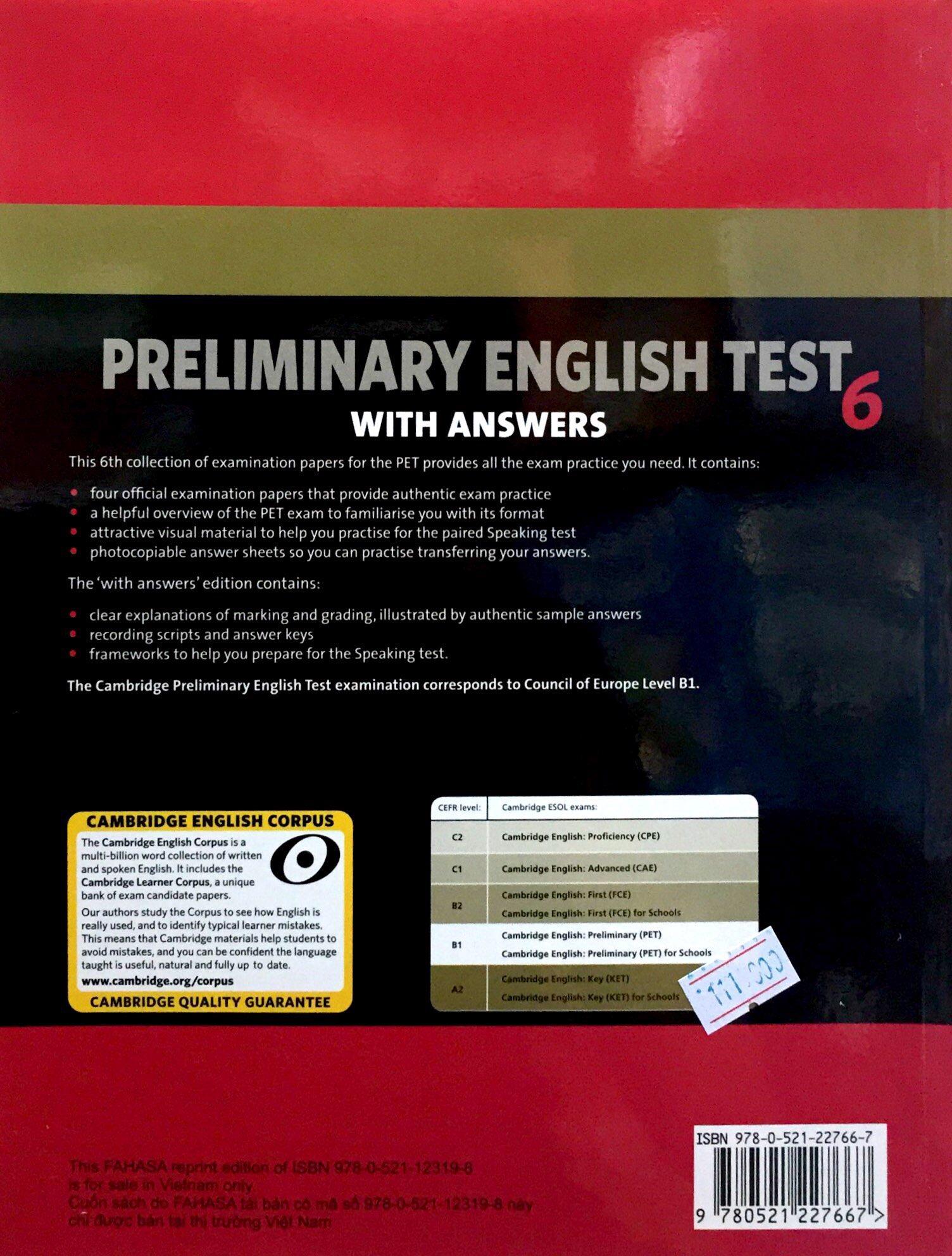 Cambridge Preliminary English Test 6 Student