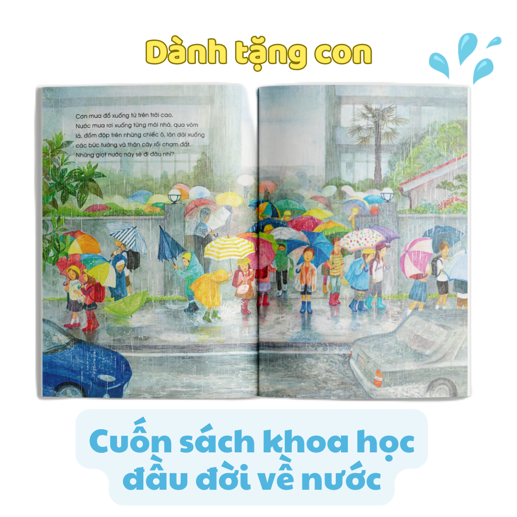 Sách Ehon - Phát triển tư duy - Câu chuyện của những giọt nước - Cho bé 3-6 tuổi