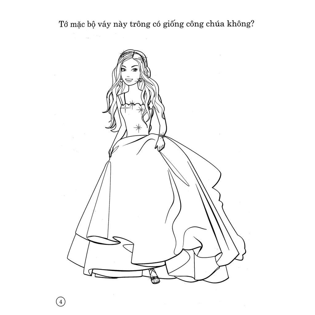 Bộ Sách Tô Màu Có Dán Hình - Barbie Xinh Đẹp (Bộ 4 Cuốn)