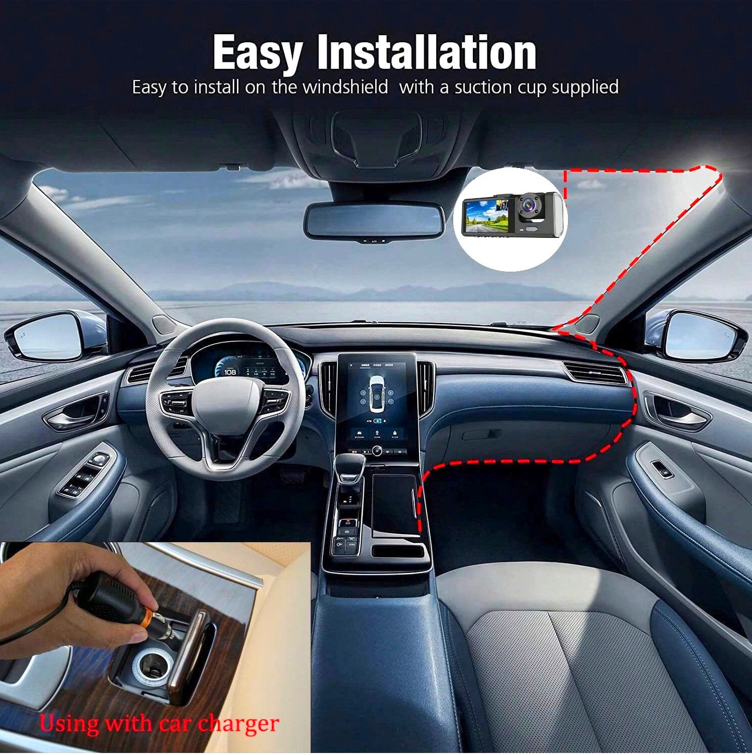 Camera Hành Trình 2 Mắt X01 FHD 1080P 30fps IR Ghi Hình Trước Và Trong Xe