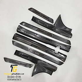 Bộ Ốp bậc cửa, Nẹp bước chân Hyundai Grand i10 2021 vân Carbon