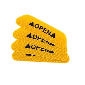 Bộ 4 Miếng Tem Dán Phản Quang - Open - Cảnh Báo An Toàn Khi Mở Cửa Xe Ôtô Cho Người Đi Đường Phía Sau. TakyHome 9700