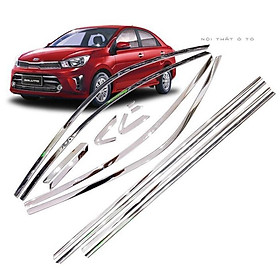 Bộ ốp viền chân kính/ cong kính cho xe VINFAST FADIL chất liệu INOX 304 cao cấp chống trầy xước viền kính