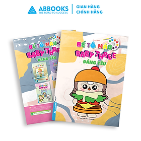 Sách - Bé tô màu ABBOOKS  - Baby Three dễ thương, đáng yêu - Bộ 2 cuốn