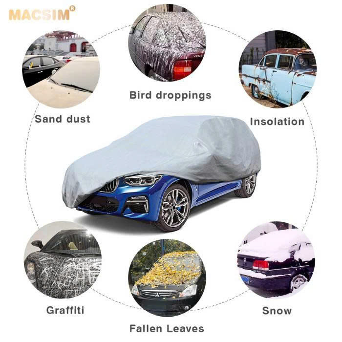Bạt phủ ô tô chất liệu vải không dệt 3 lớp cao cấp thương hiệu MACSIM cho xe ô tô Volkswagen Teramont X-5 chỗ- màu ghi