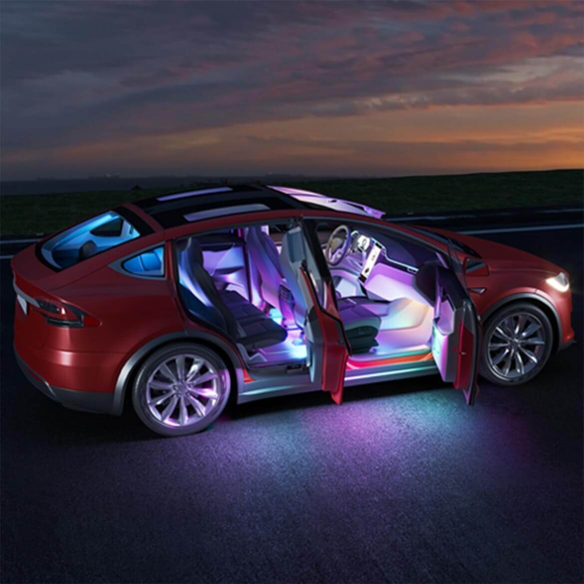 Dây Đèn LED trang trí nội thất ô tô Govee RGBIC Interior Car Lights H7090 | Điều khiển qua App và Remote, nháy theo nhạc