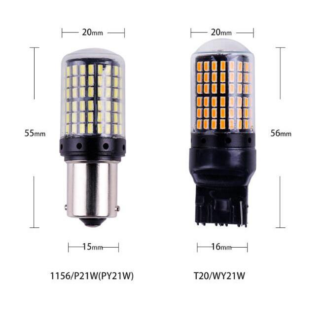 Bóng Đèn LED xi nhan ô tô Siêu Sáng 12v T20 144 mắt led S25 1156 Ba15S P21W Cho Xe Hơi Bay15D Bau15S Py21W T20 / T25