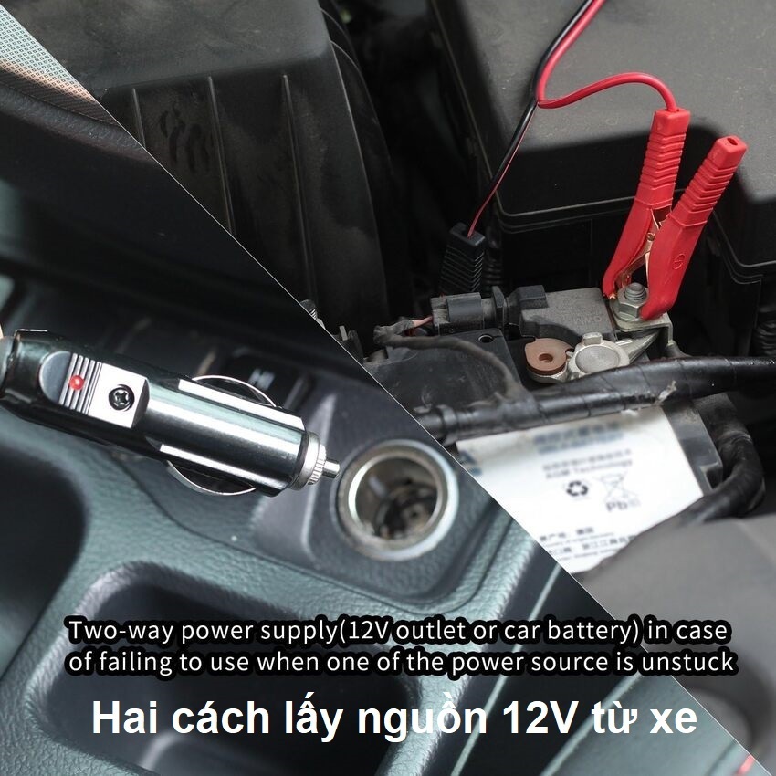 Bộ nâng kích gầm điện, kiêm máy bơm lốp và máy siết ốc ô tô đa năng 3 trong 1 ROGTZ TY-EJ06 Tải Trọng: 2000Kg (2 Tấn) - HÀNG NHẬP KHẨU