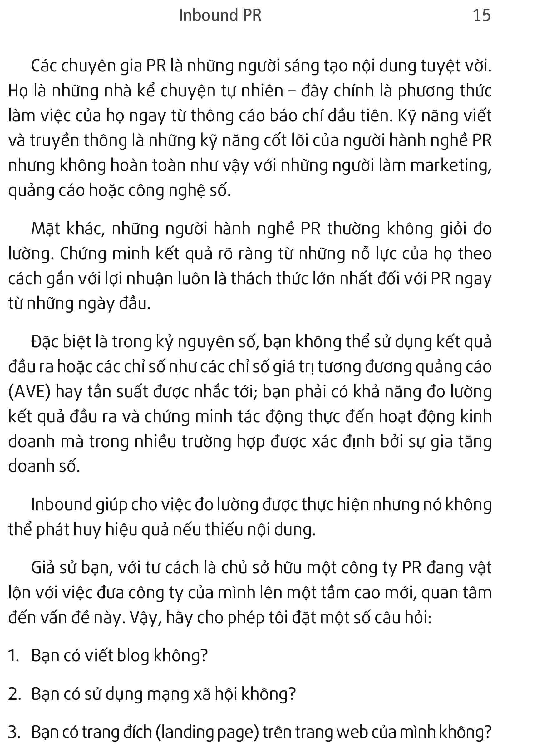 Inbound PR - Dịch Chuyển Hoạt Động Theo Mô Hình Inbound