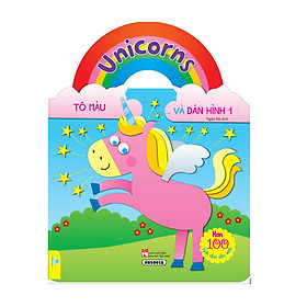 Sách - Unicorns Tô Màu Và Dán Hình - Hơn 100 hình dán siêu xinh - ndbooks