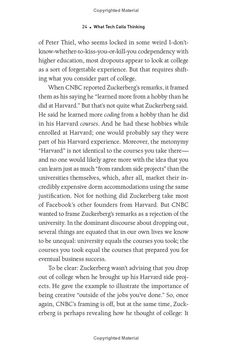 What Tech Calls Thinking: An Inquiry Into The Intellectual Bedrock Of Silicon Valley