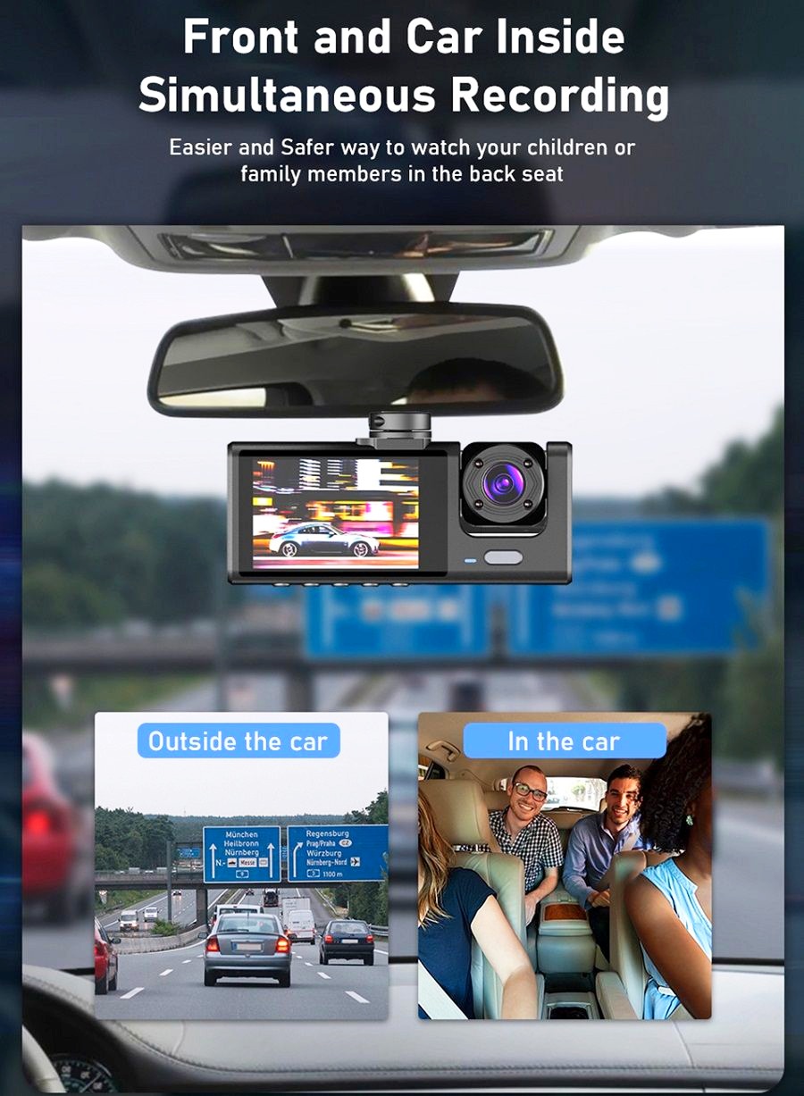 Camera Hành Trình 2 Mắt X01 FHD 1080P 30fps IR Ghi Hình Trước Và Trong Xe